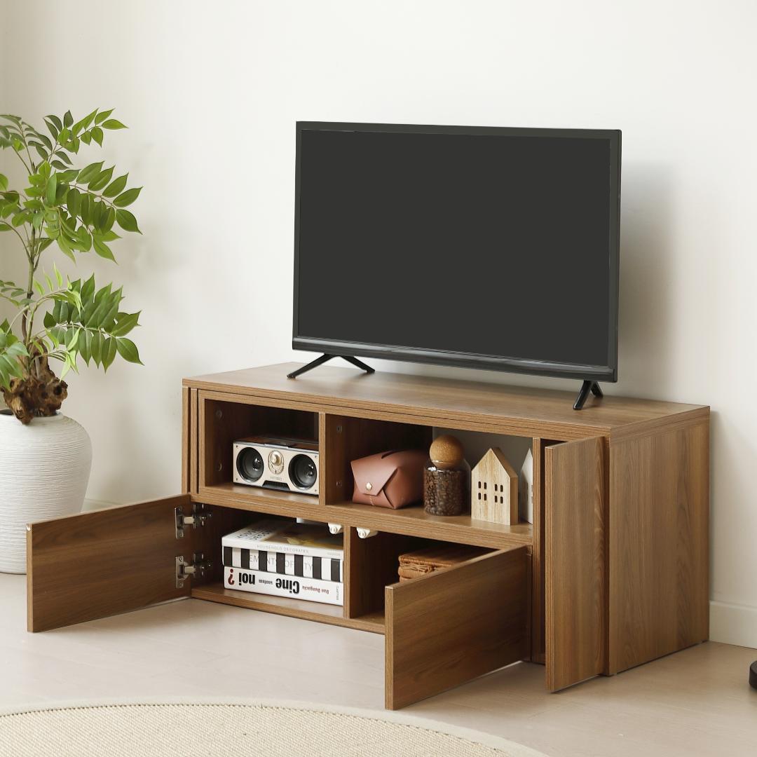 大人気！テレビ台 ローボード 収納 伸縮自由 幅95～169cmBrown