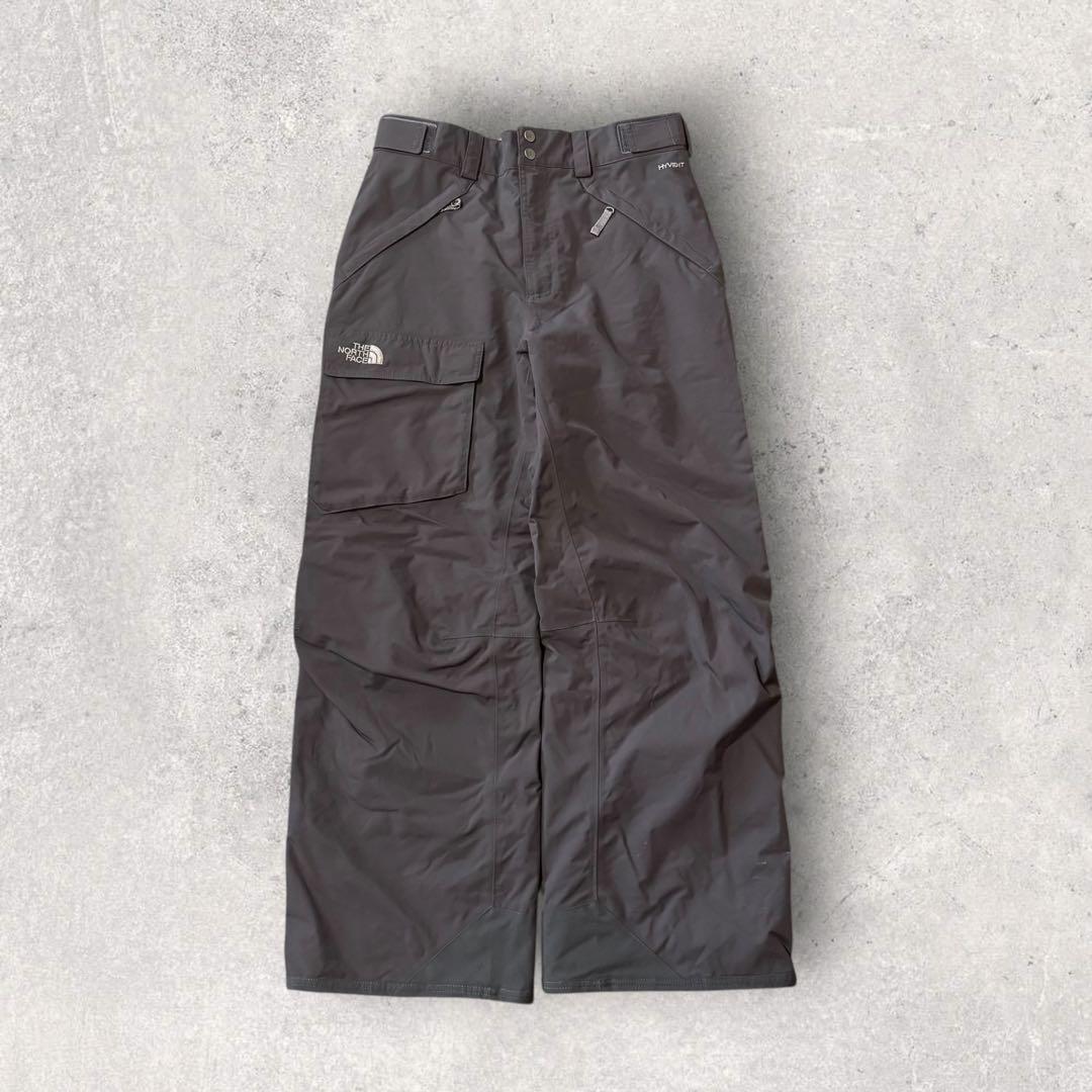 【ザ・ノースフェイス】スキー　スノボーパンツ　グレー　M ハイベント　刺繍ロゴ