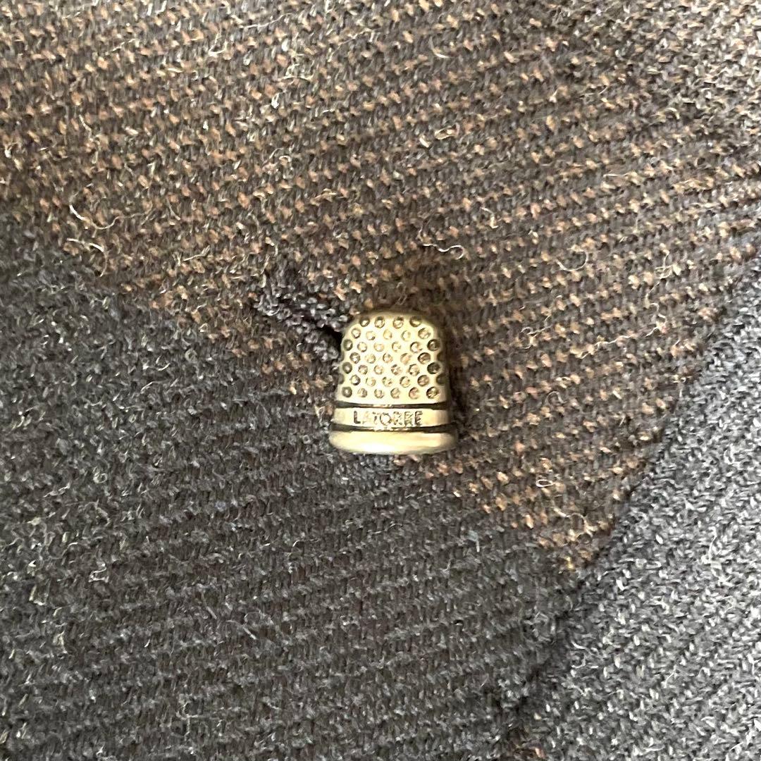 美品 LATORRE URBANJ 伊製 チェックウール チェスターコート 48