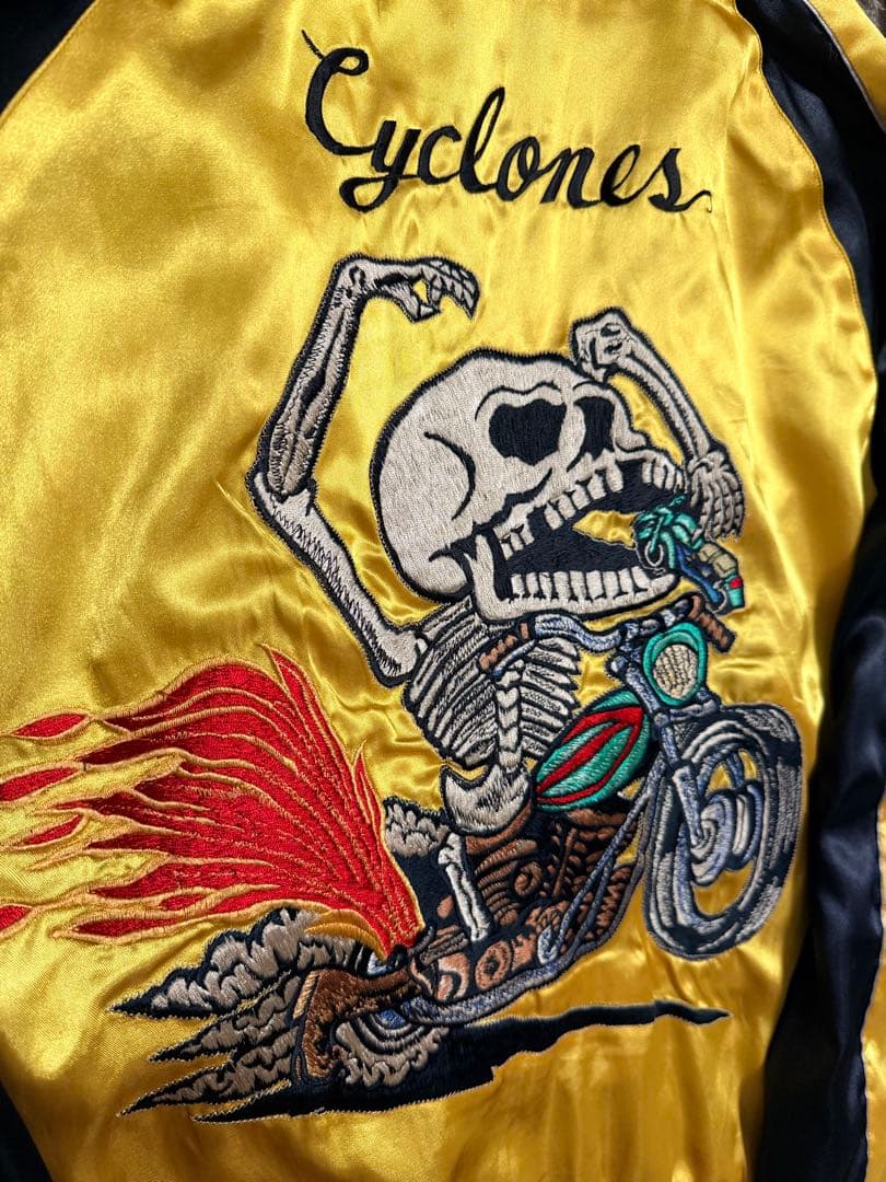 ２面用 テーラー東洋 スカル 鷲 日本限定 スカジャン vintage　サテン