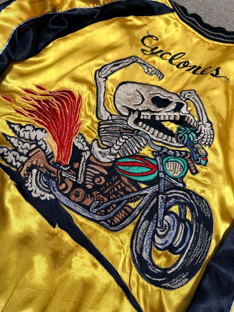 ２面用 テーラー東洋 スカル 鷲 日本限定 スカジャン vintage　サテン