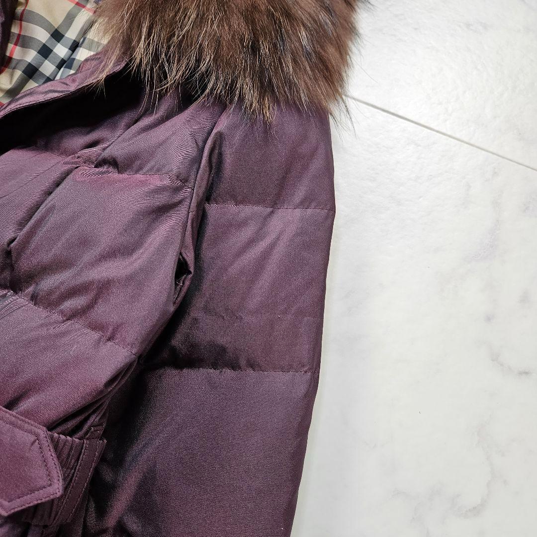 【新品同様】バーバリーロンドン　ダウンコート　ボルドー　大きいサイズ　イタリア製