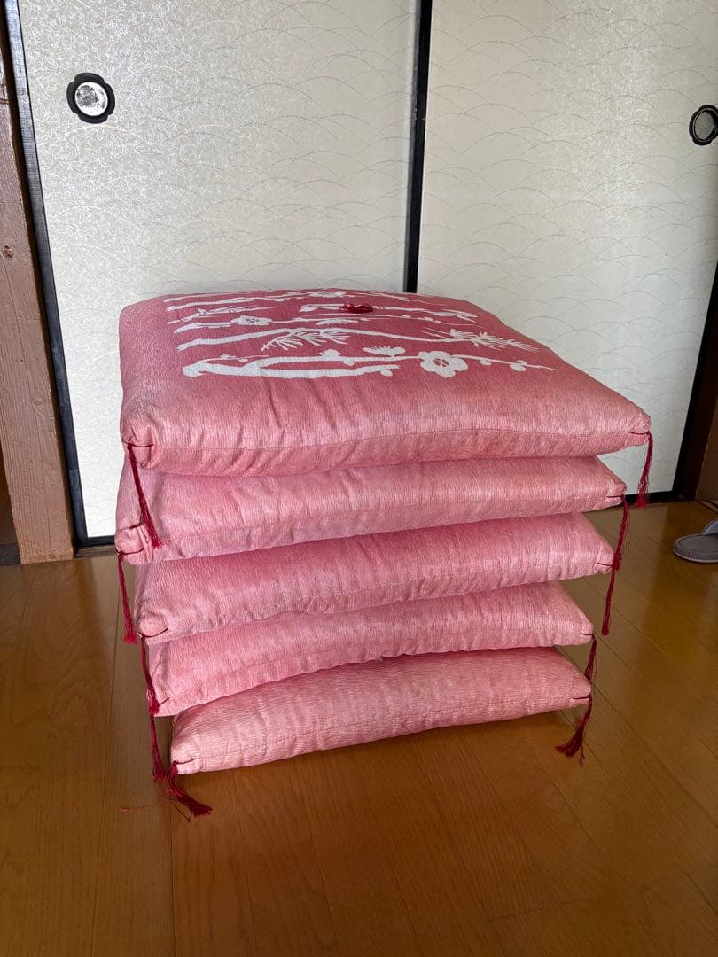 座布団 和風 竹柄　５枚