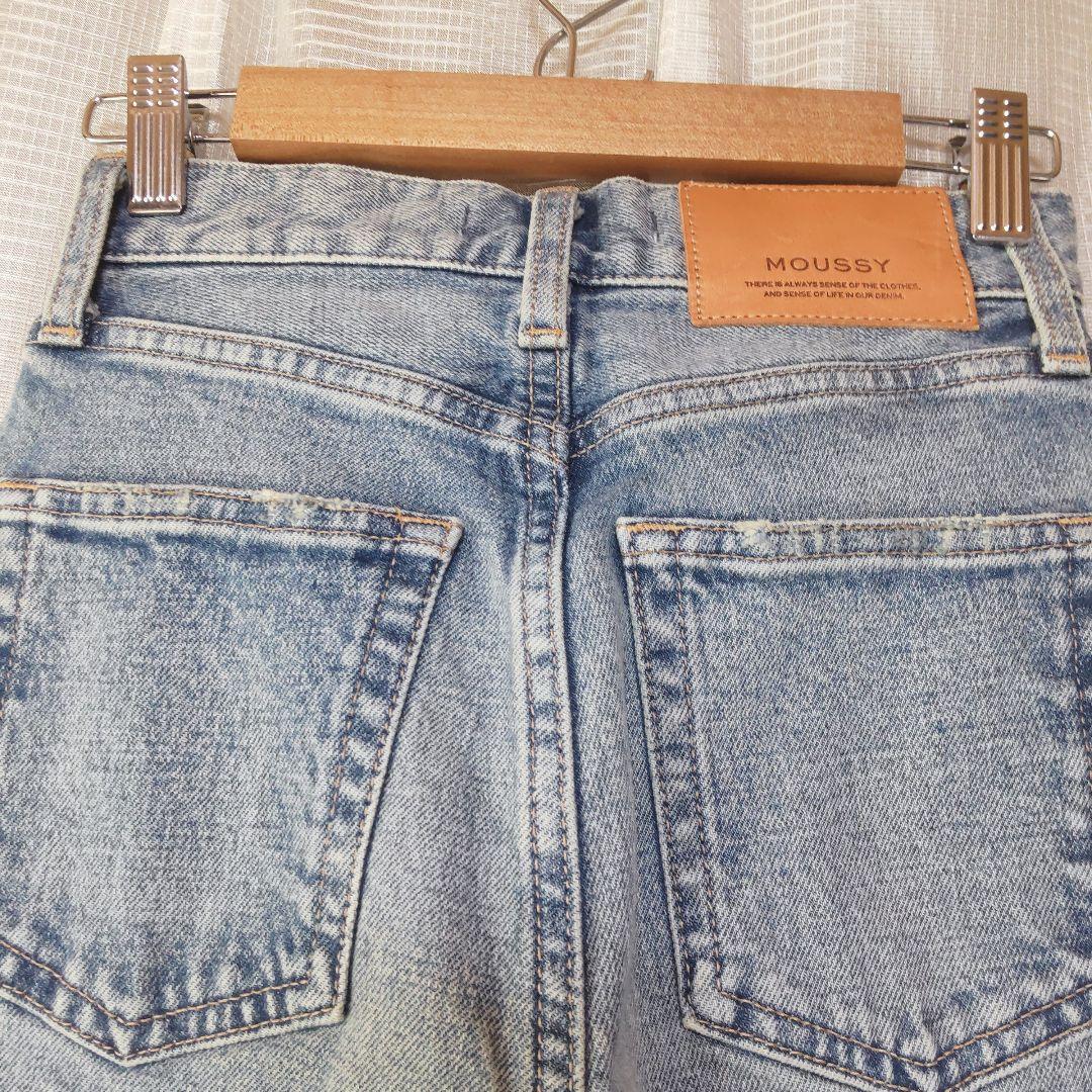 美品✦MOUSSY/ マウジーMVS FLARE/S/ライトブルー/ストレッチ