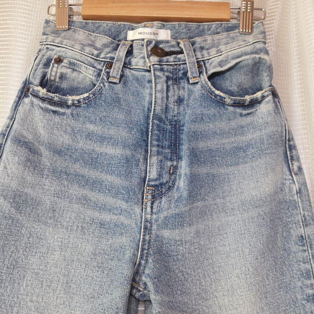 美品✦MOUSSY/ マウジーMVS FLARE/S/ライトブルー/ストレッチ