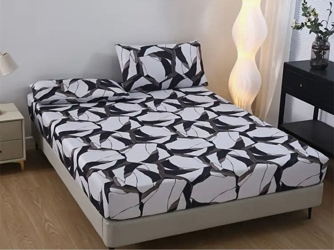 ベッドカバー160cm200cm枕カバー付き