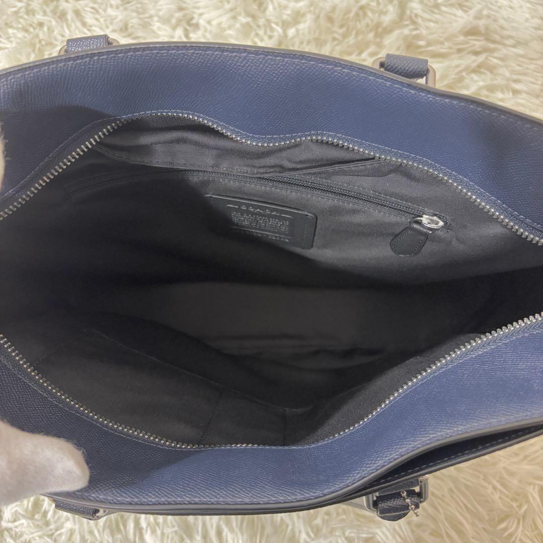 【美品】 COACH ベケット サファイアーノレザー トートバッグ ネイビー