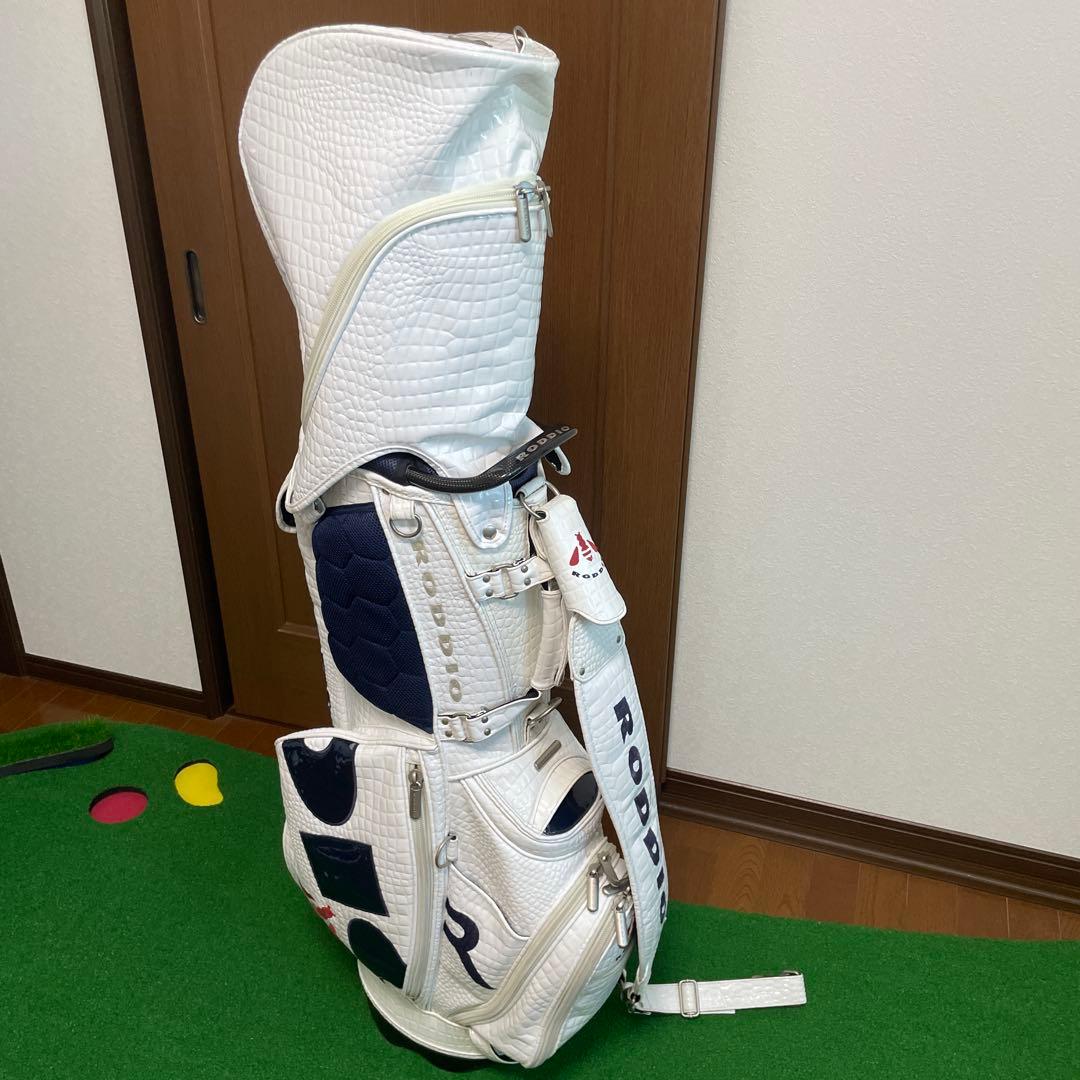 ★RODDIO ホワイトクロコのスタンドタイプキャディバッグ