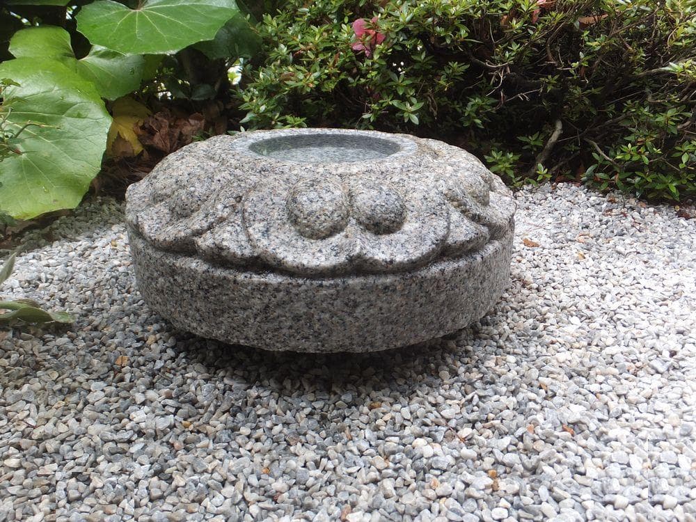 【見立て御影石水鉢・向鉢】庭石オブジェ箱庭造園ガーデニングオーナメント飾り石茶庭
