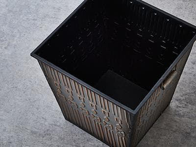 角 大型 バスケット ブリキ バケツ プランター 植木鉢 収納 小物収納 持ち手