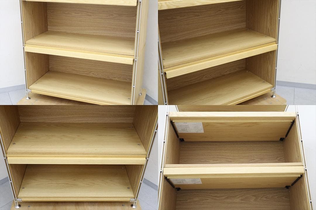 MUJI ステンレスユニットシェルフ ワイド 大 ボックス フラット扉 セット