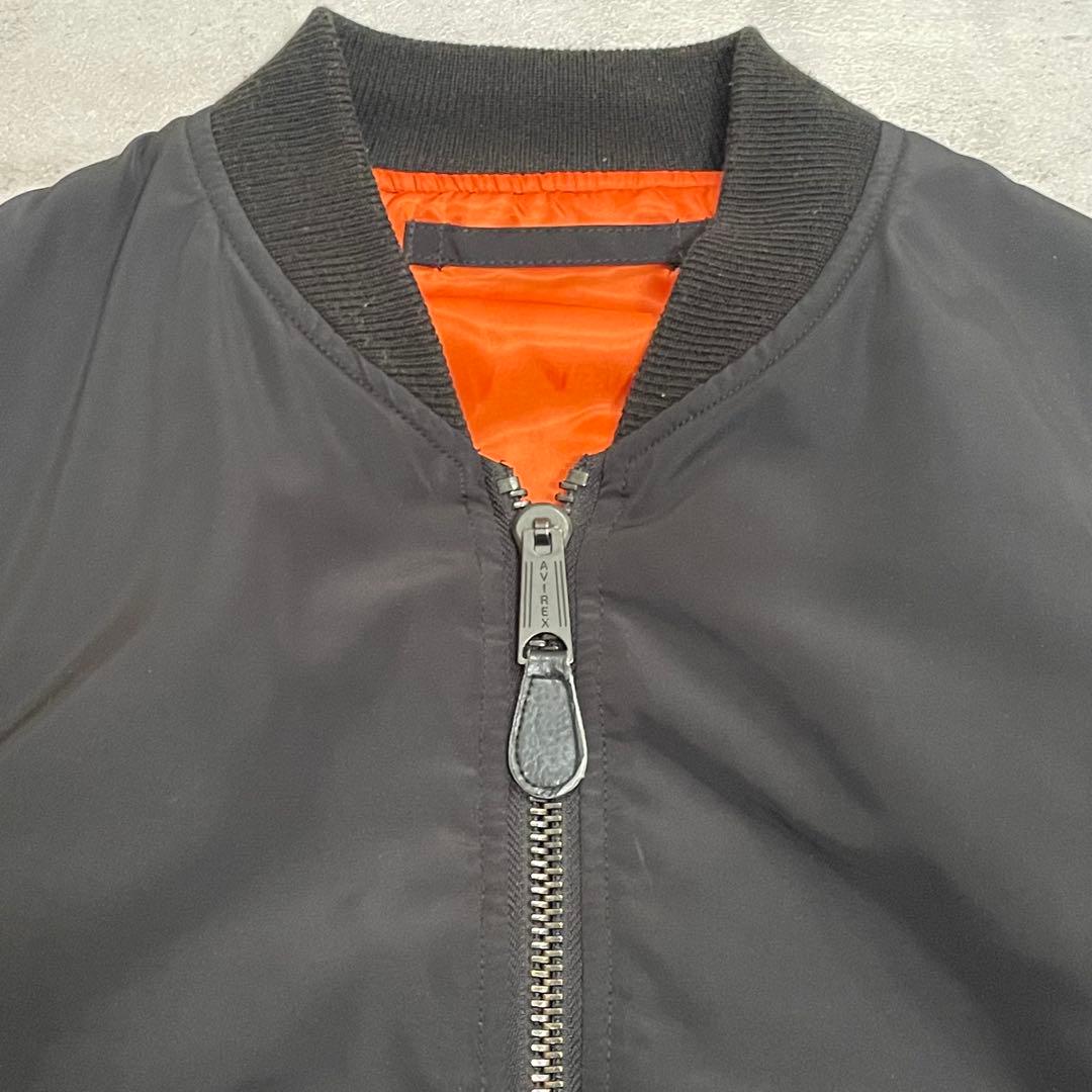 AVIREX MA-1 フライトジャケット ロゴ リバーシブル 短丈 ブルゾン