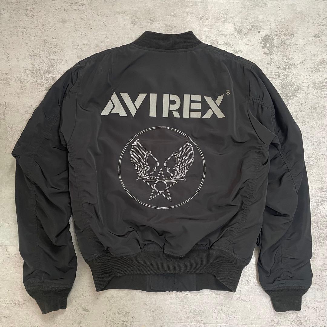 AVIREX MA-1 フライトジャケット ロゴ リバーシブル 短丈 ブルゾン