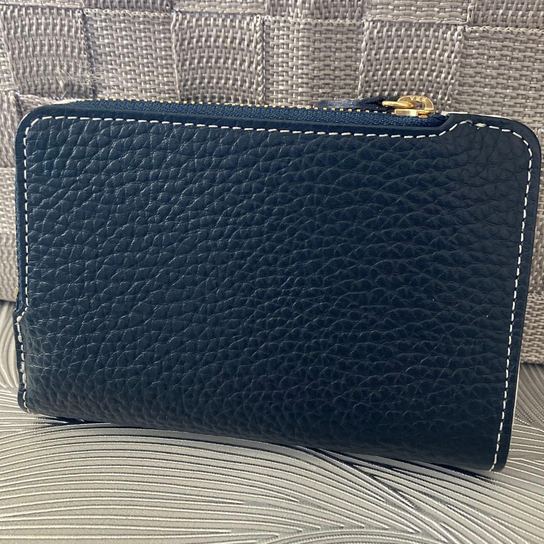 キタムラKitamura 二つ折り財布 ネイビー レザー　新品未使用