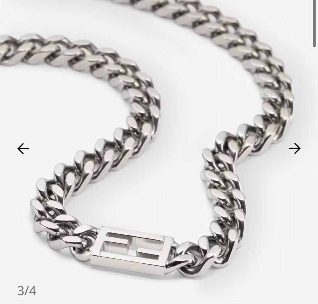 フェンディ ネックレス バゲット チョーカー 喜平 シルバー 大ぶり