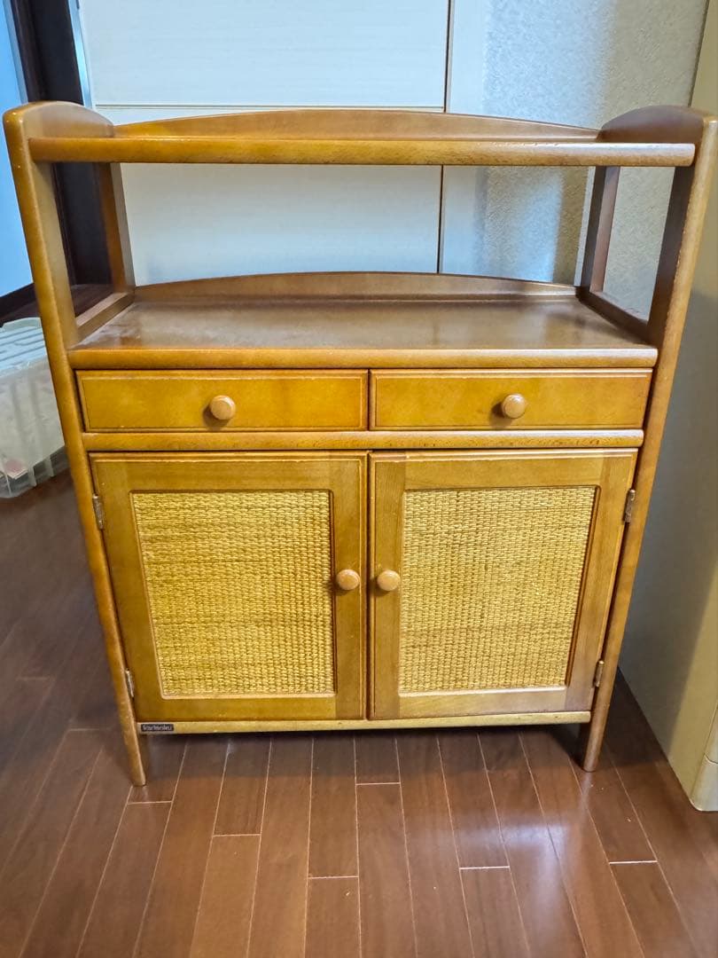 オールドカリモク　電話台　FAX台　キャビネット　レトロ　送料込み匿名発送