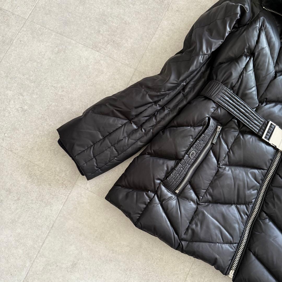 マイケルコース　ダウンジャケット　黒　ロング　ベルト　ファー フード　3way