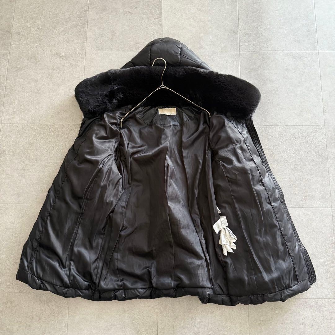 マイケルコース　ダウンジャケット　黒　ロング　ベルト　ファー フード　3way