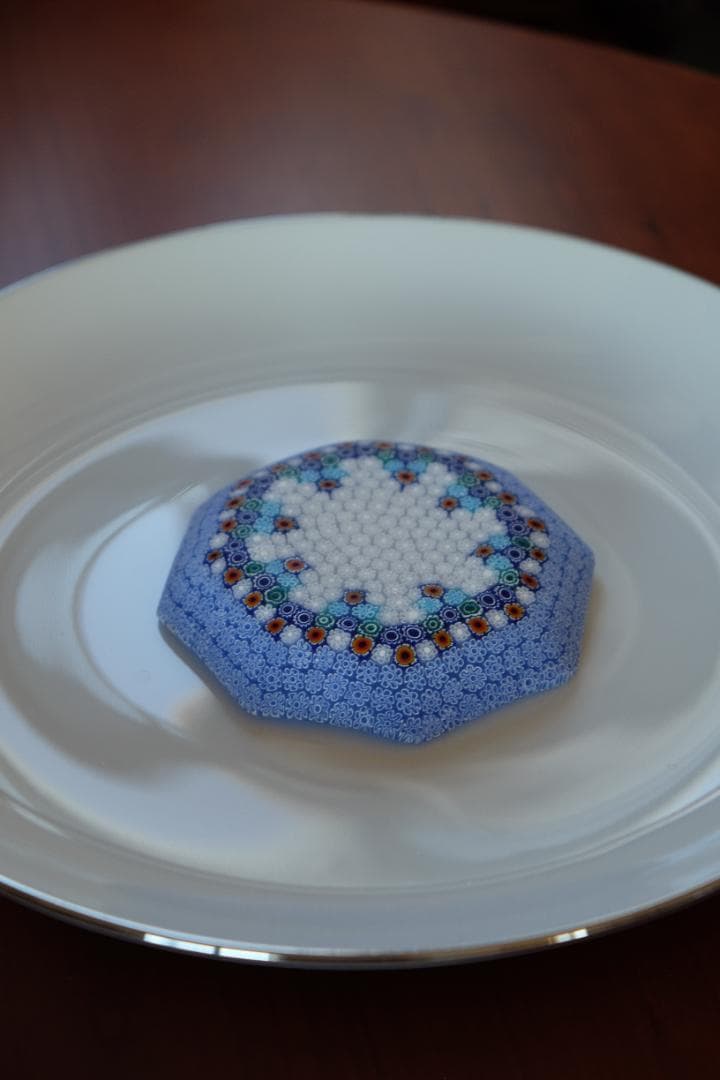 ミルフィオリ プレート 小皿 ベネチアングラス 検/ガラス 江波冨士子 田子美紀