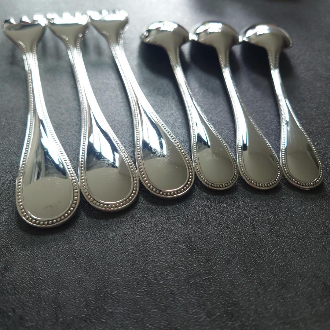 美品 クリストフル パール ケーキフォーク コーヒースプーン 6点