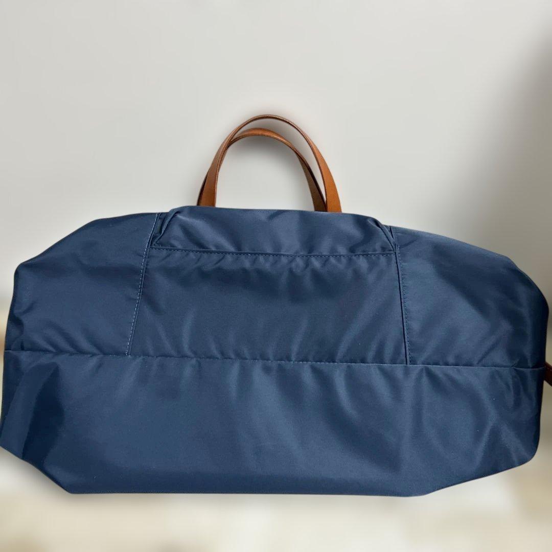 HALEINE アレンヌ　ボストンバッグ　ネイビー部分ヌメ革ユニセックス　美品