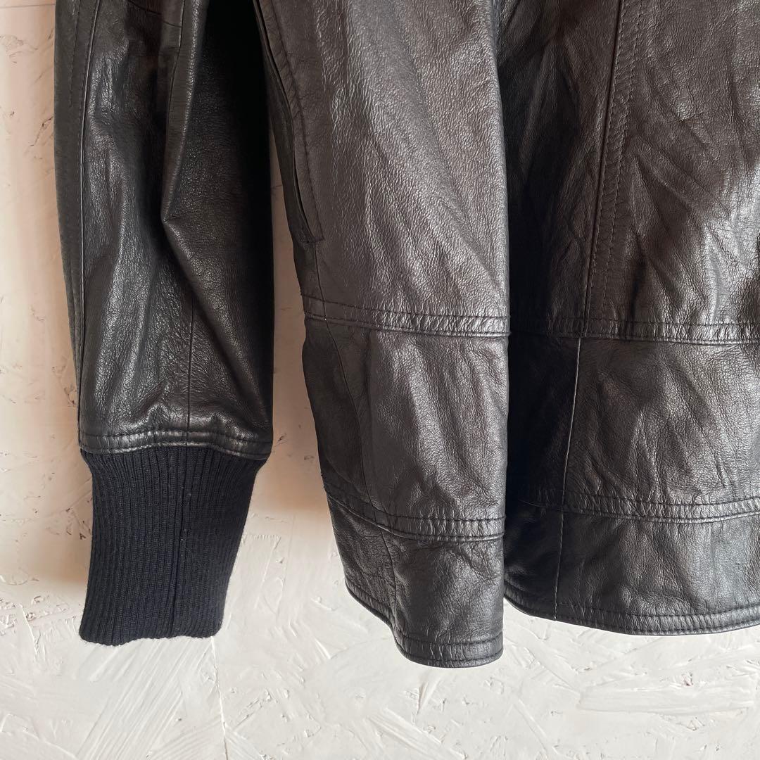 【paper chest】変形レザージャケット　ライダース　豚革　黒