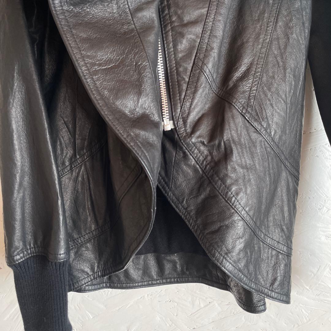 【paper chest】変形レザージャケット　ライダース　豚革　黒