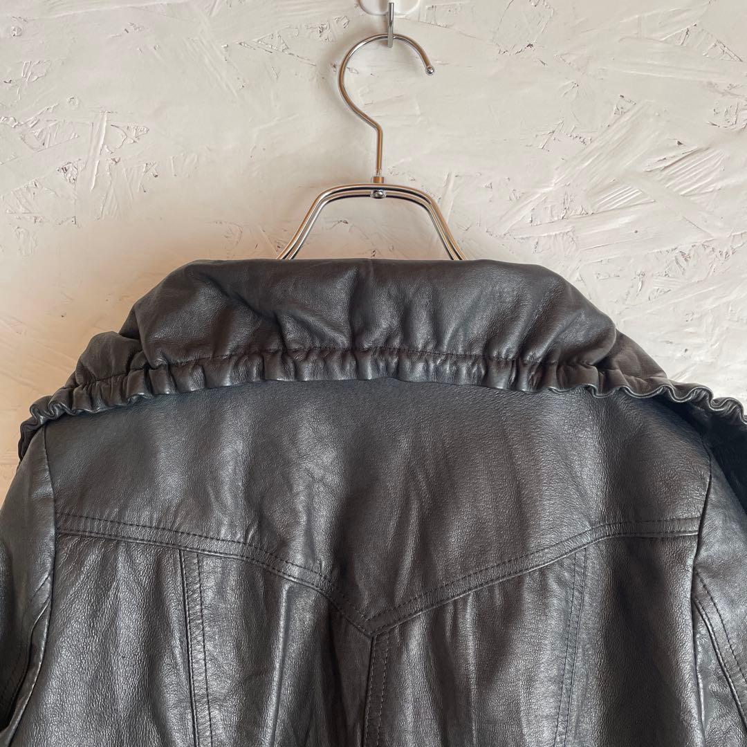 【paper chest】変形レザージャケット　ライダース　豚革　黒