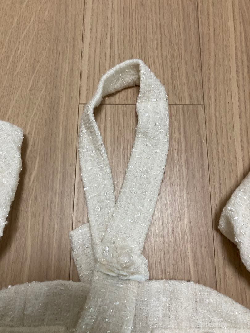 Darich ホルターネックオフショルツイードトップス ホワイト サイズF