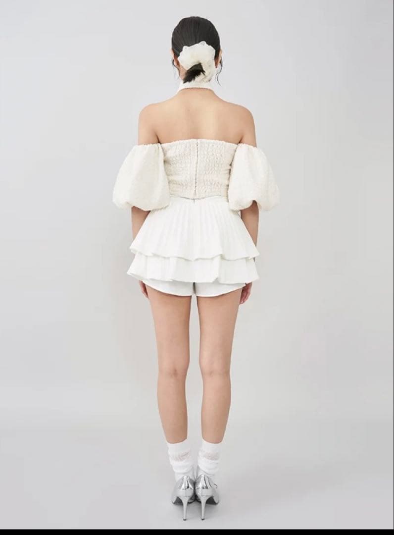 Darich ホルターネックオフショルツイードトップス ホワイト サイズF