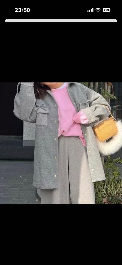 グレー ウール混合カジュアルジャケット