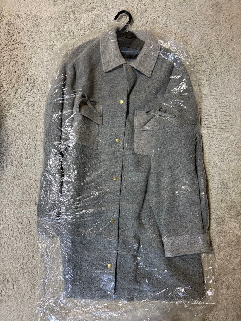 グレー ウール混合カジュアルジャケット