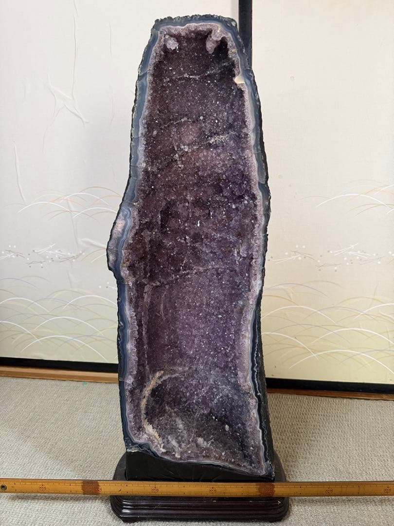 濃紫色アメジストドーム　H75cmW25cm29kg たのめる便発送！