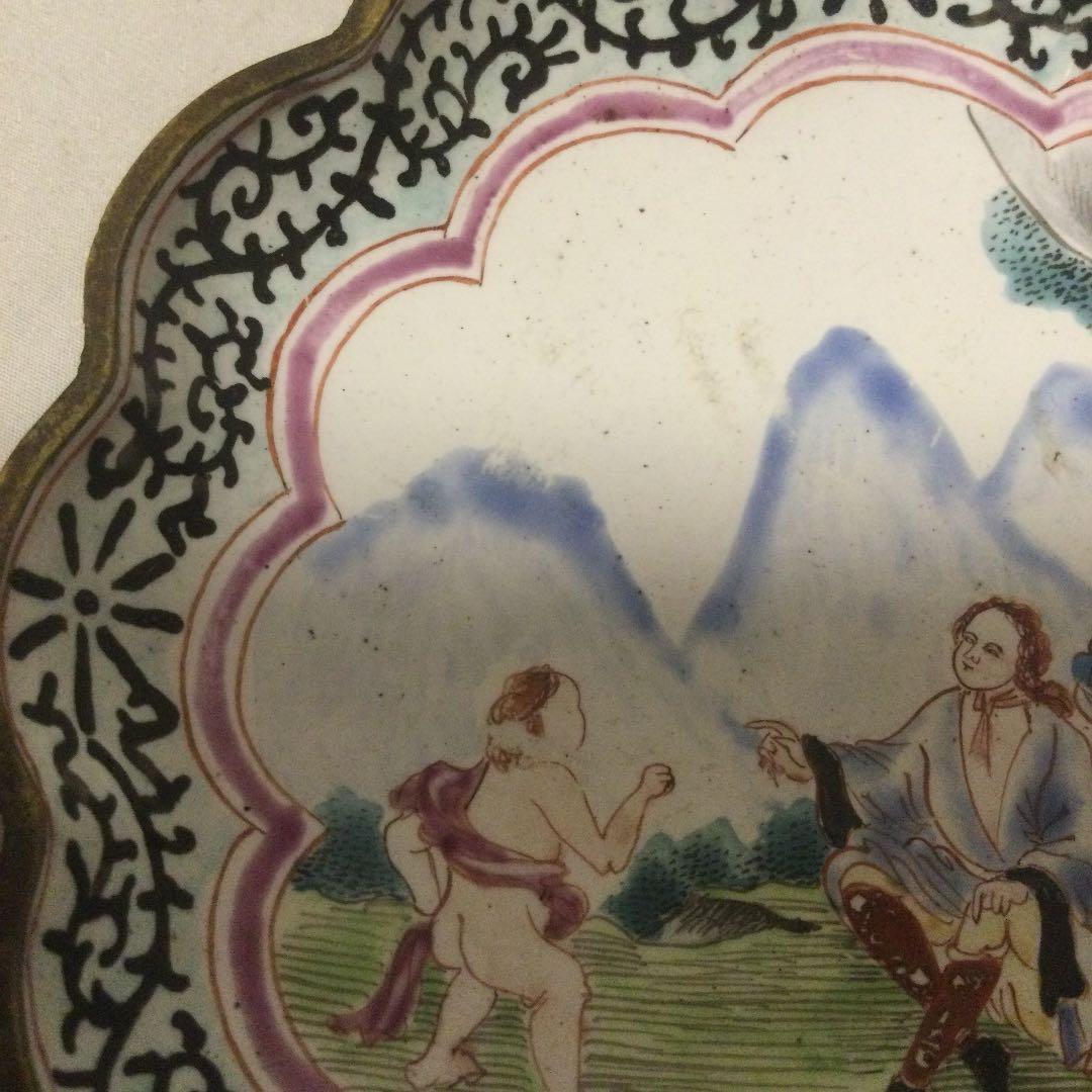 中国清朝輸出用七宝焼の小皿