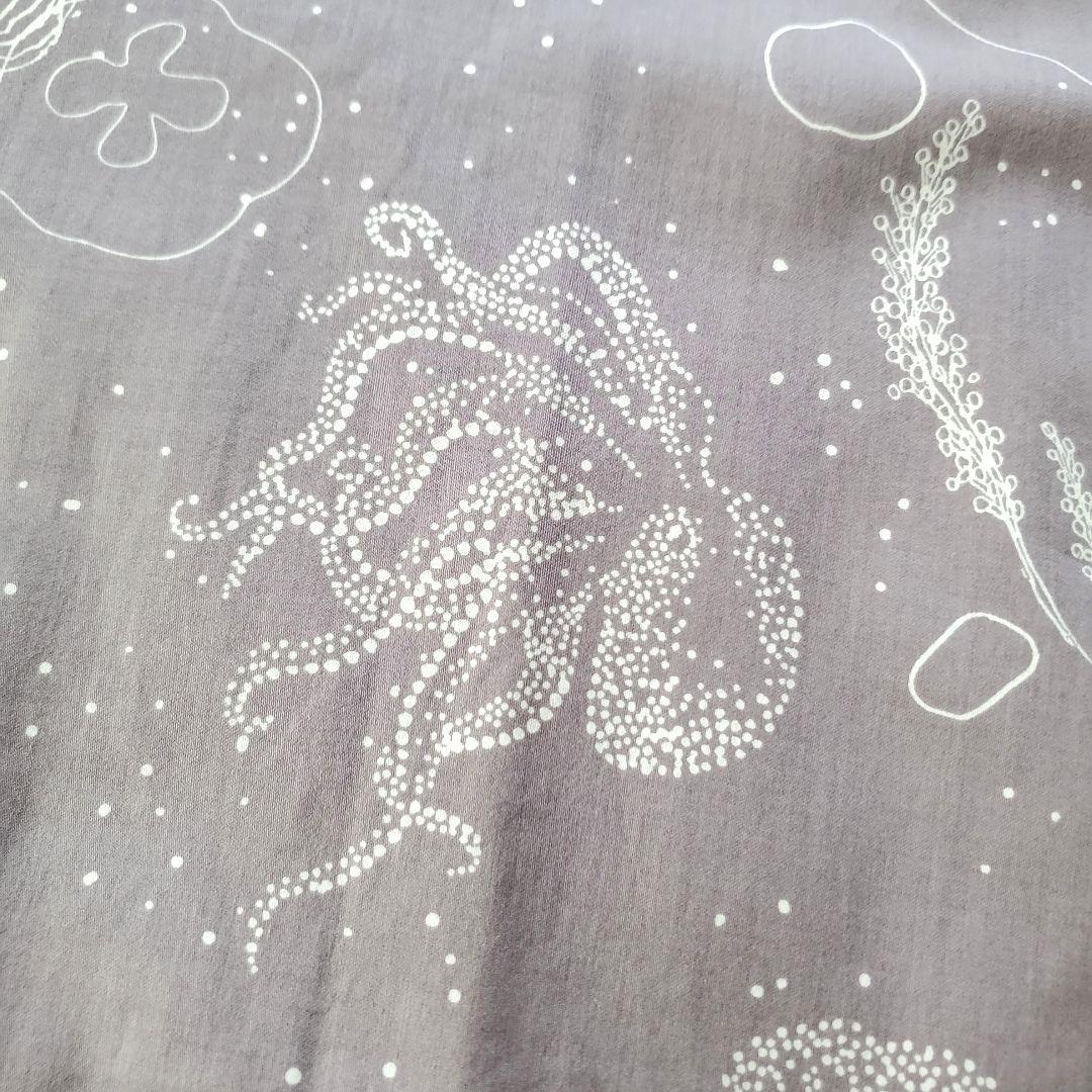 美品 マーブルシュッド Diving コットンサテンブラウス グレー ワイド