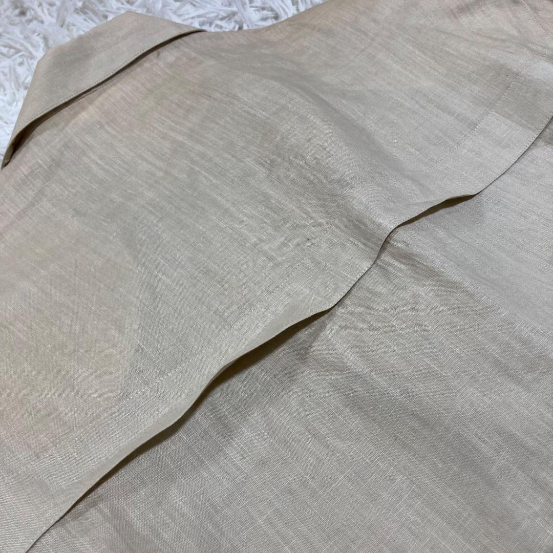 シャネル ヴィンテージ リネン ダブル 金ボタン ココマーク シャツ 38 M