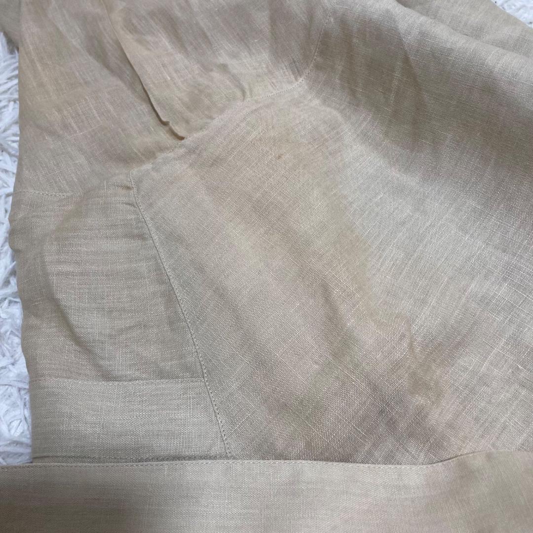 シャネル ヴィンテージ リネン ダブル 金ボタン ココマーク シャツ 38 M