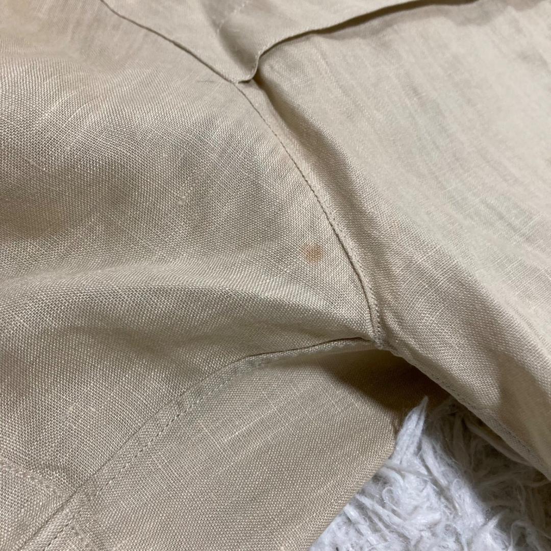 シャネル ヴィンテージ リネン ダブル 金ボタン ココマーク シャツ 38 M