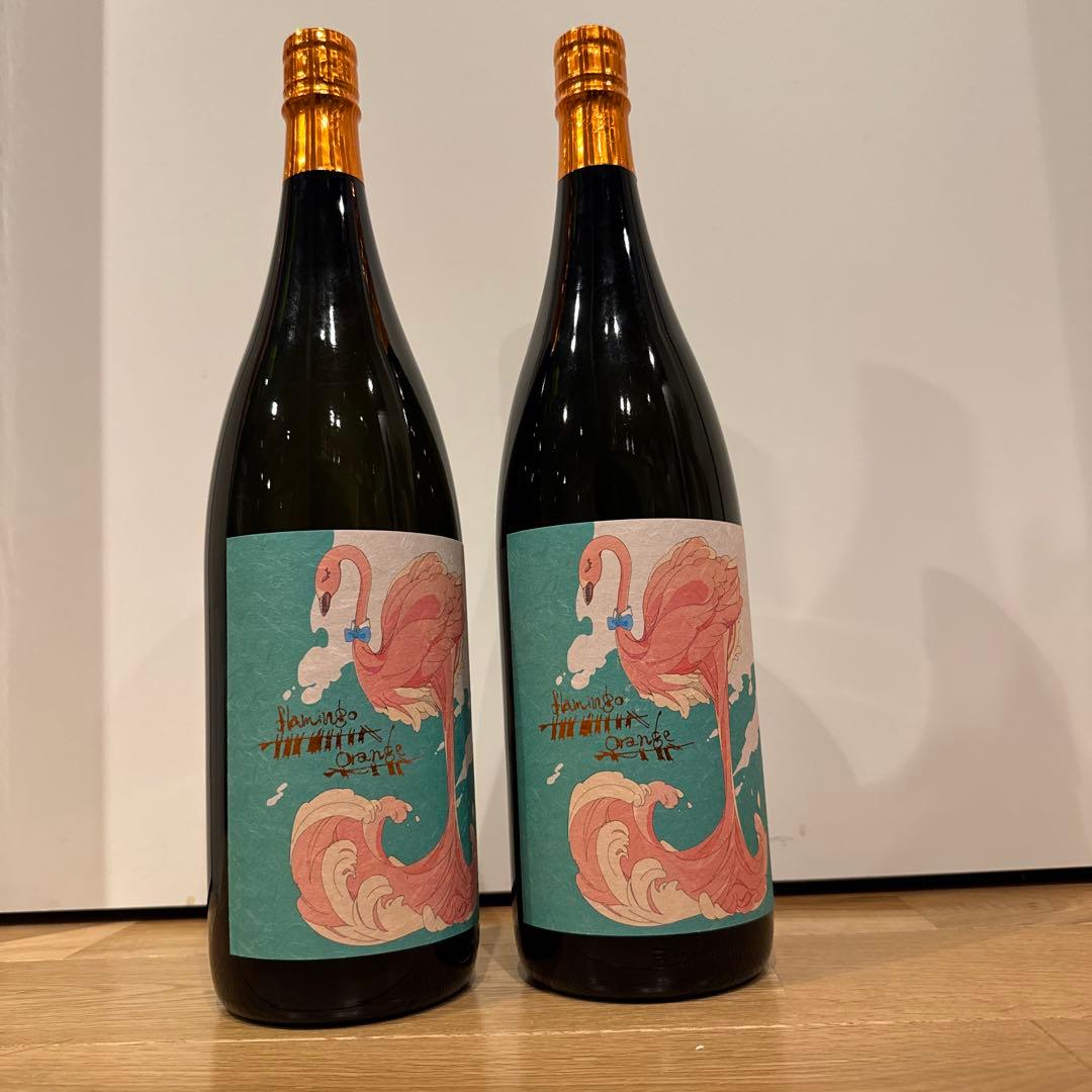 年始即発送 送料無料 黒塗り無　未開封　フラミンゴオレンジ　焼酎　1.8L 2本