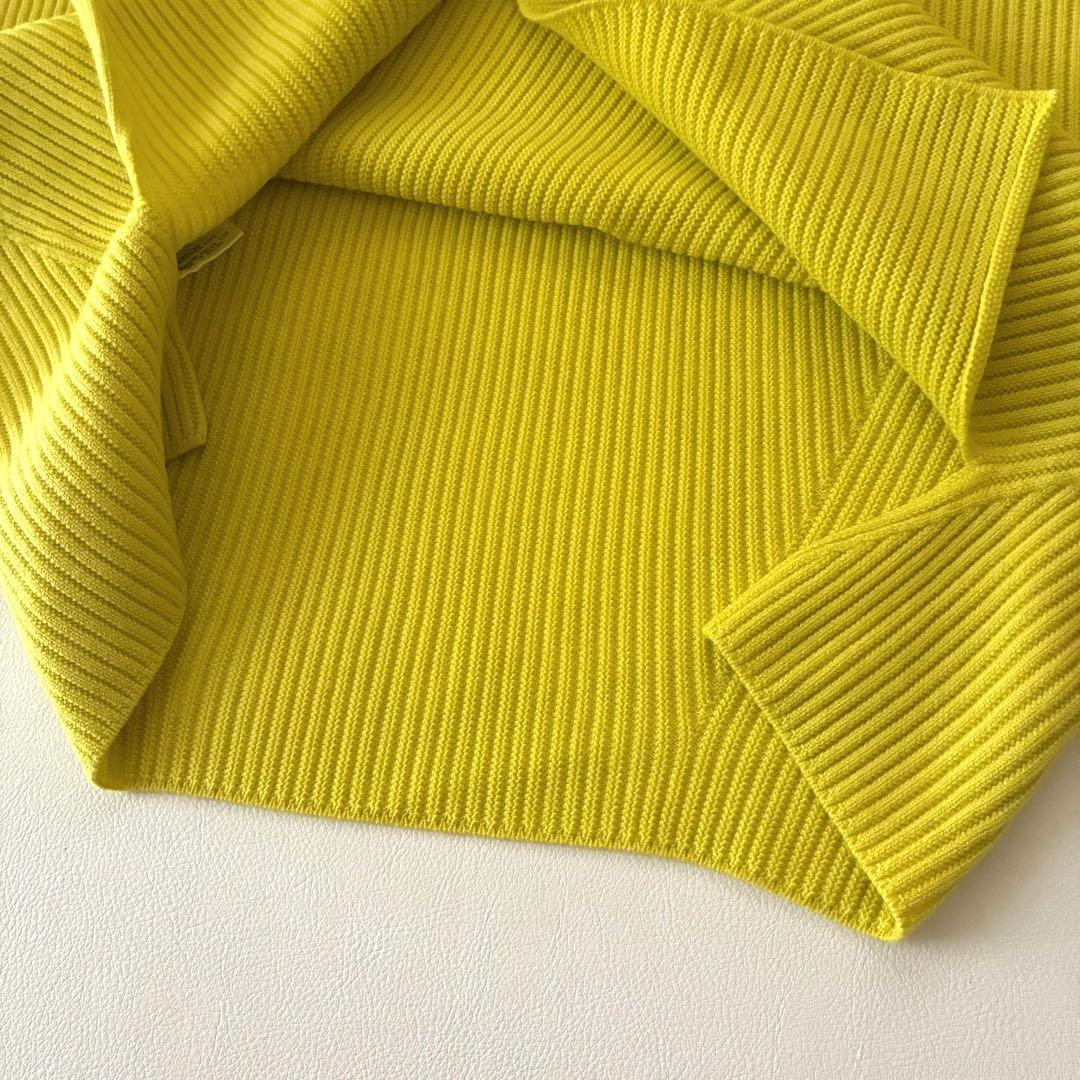 【極美品】ボールジィ　オーバーサイズリブタートルニット　ウール生地　イエロー