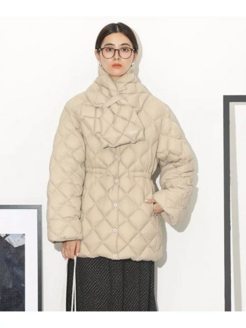 TAION 別注 ダウンマフラー付 クルーネックミドルダウン ナノユニバース