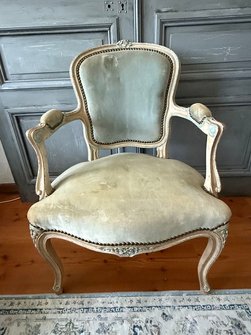 フレンスアンティーク　ルイ15世アームチェア　サロンチェア