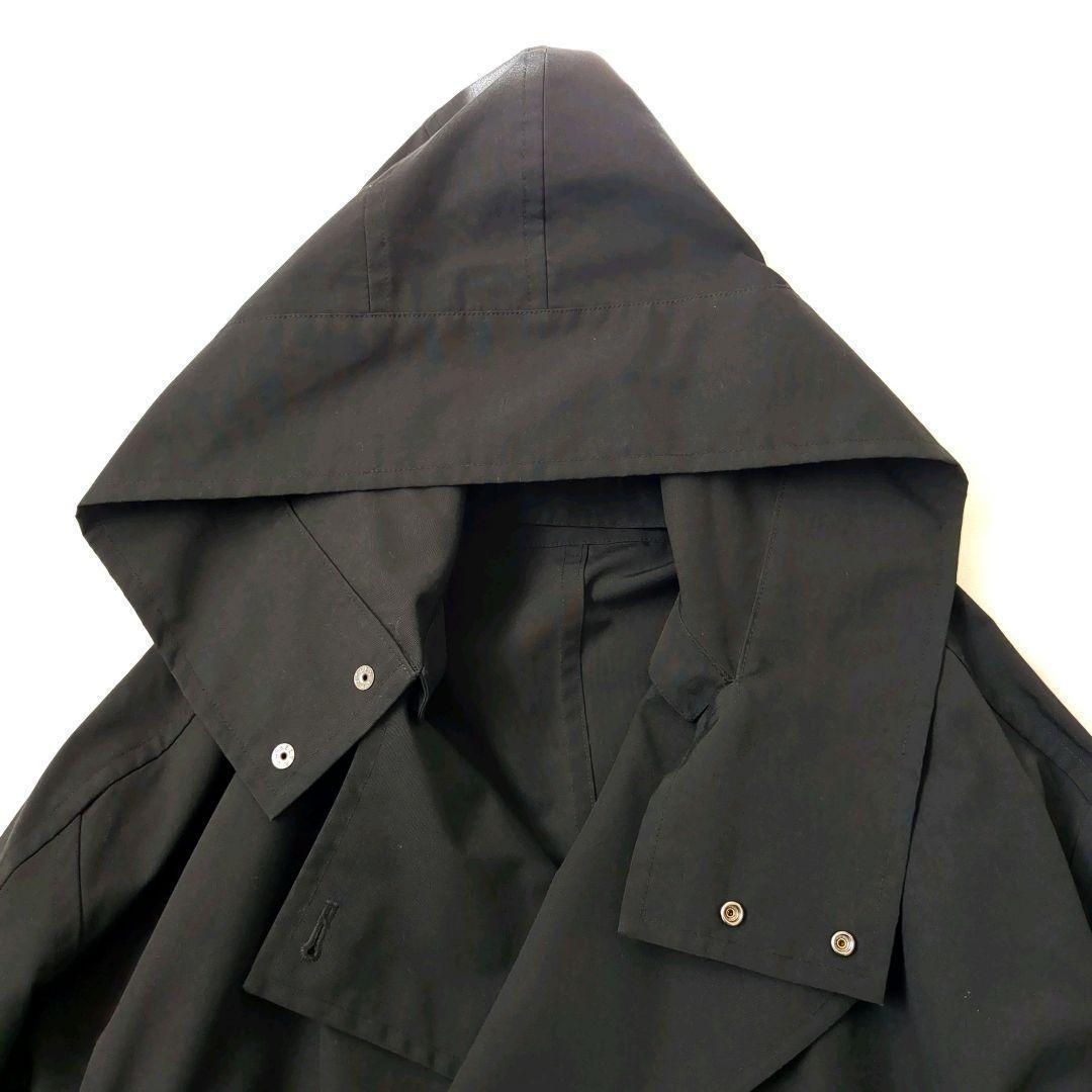 VACHEMENT│2wayフーデッド ショートコート ノーカラー ブラック