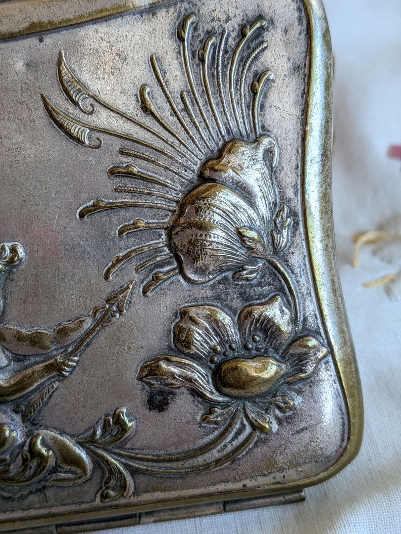 ビクトリア朝 アールヌーヴォー シルバー カラーケース 英国アンティーク