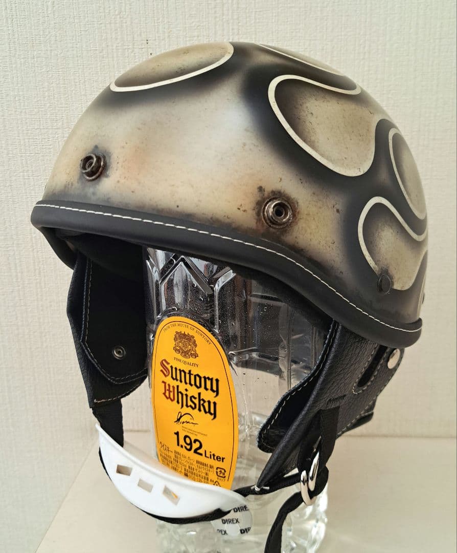 ショーティヘルメット　ポリヘル　 ブラックフレイムスエイジング塗装