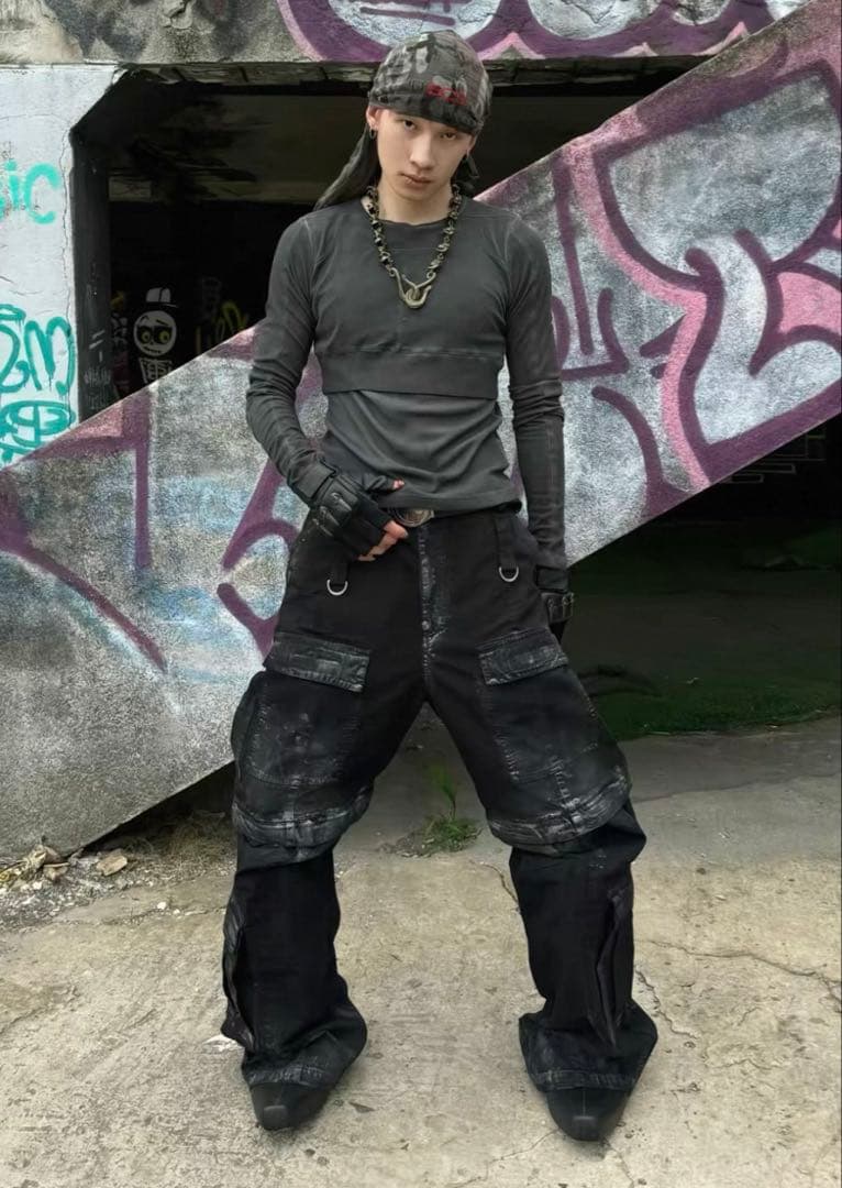 ロングカットソー　長袖　ロングスリーブ　モードストリート