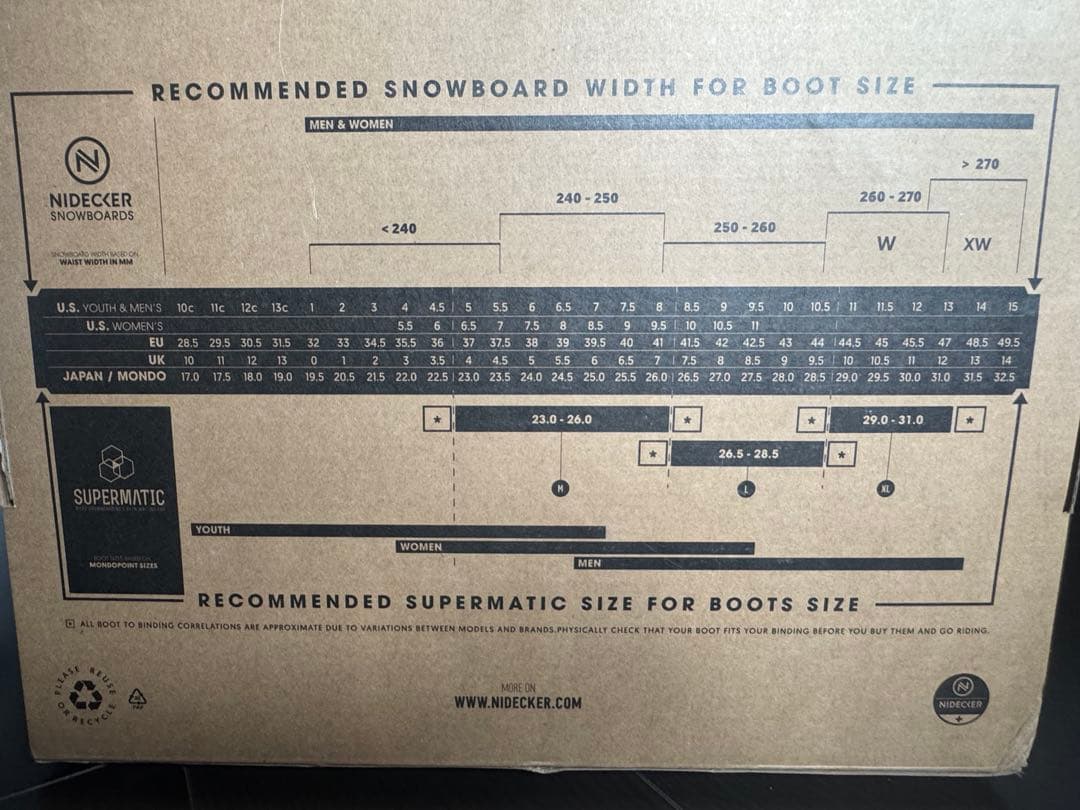 23-24 NIDECKER バインディング SUPERMATIC M サイズ