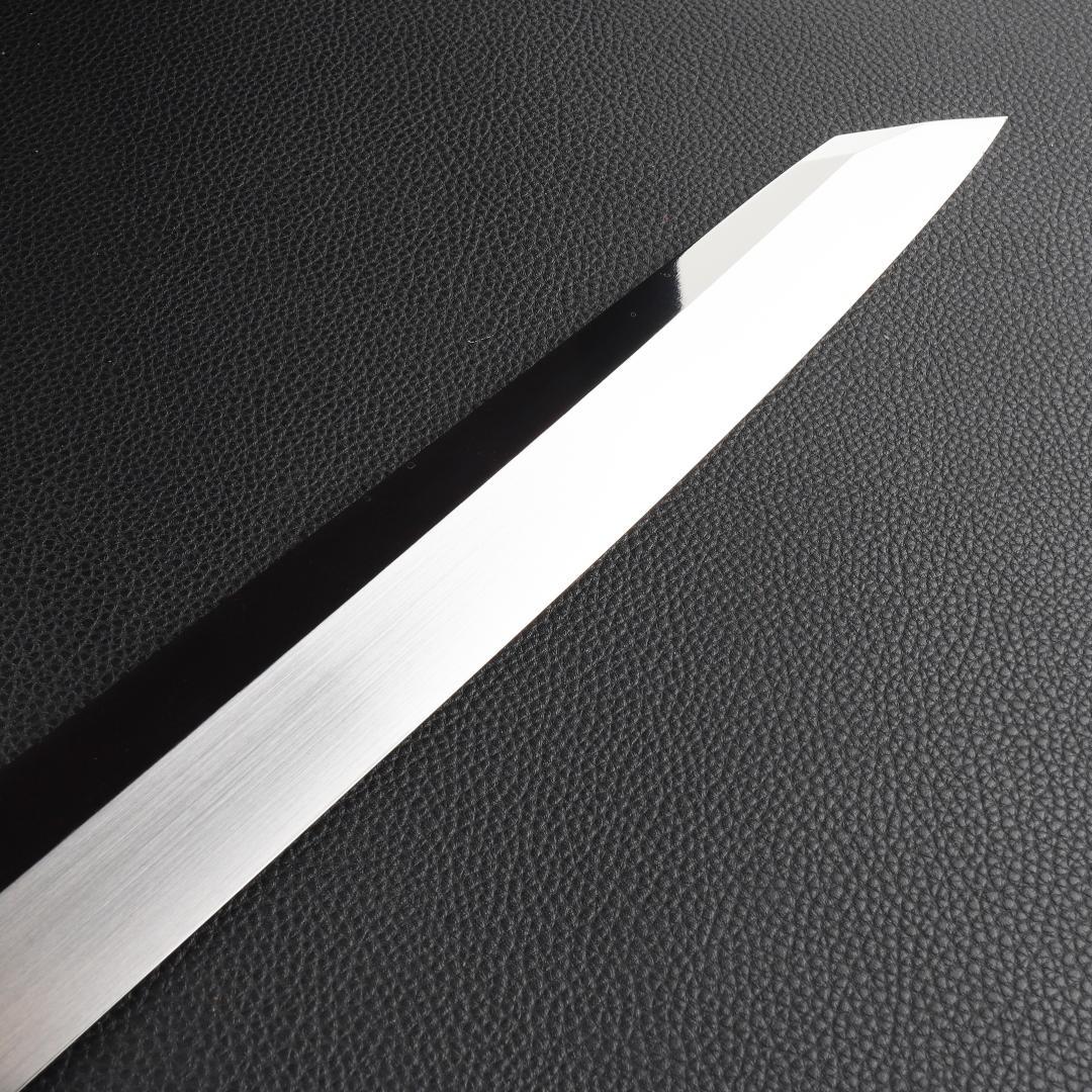 11162鏡面仕上げ 切付包丁 尺 刃は究極の切れ味 刺身包丁 黒檀黒水牛八角柄