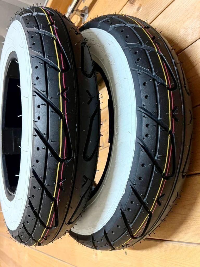 ホワイトリボンタイヤ2本セット 3.50-10 (ベスパ DAX シャリー ）