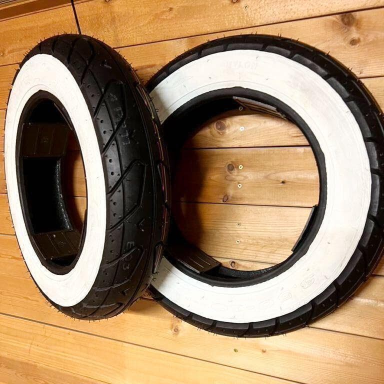 ホワイトリボンタイヤ2本セット 3.50-10 (ベスパ DAX シャリー ）